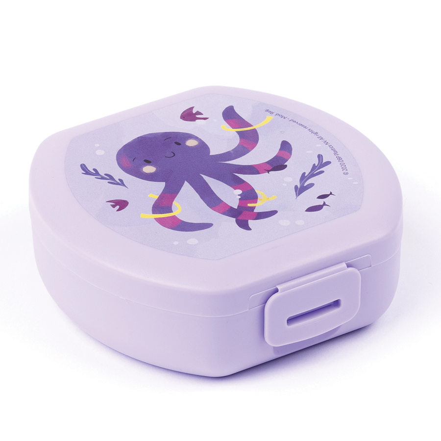 Amuse Snackbox Small Rond Paars Octopus